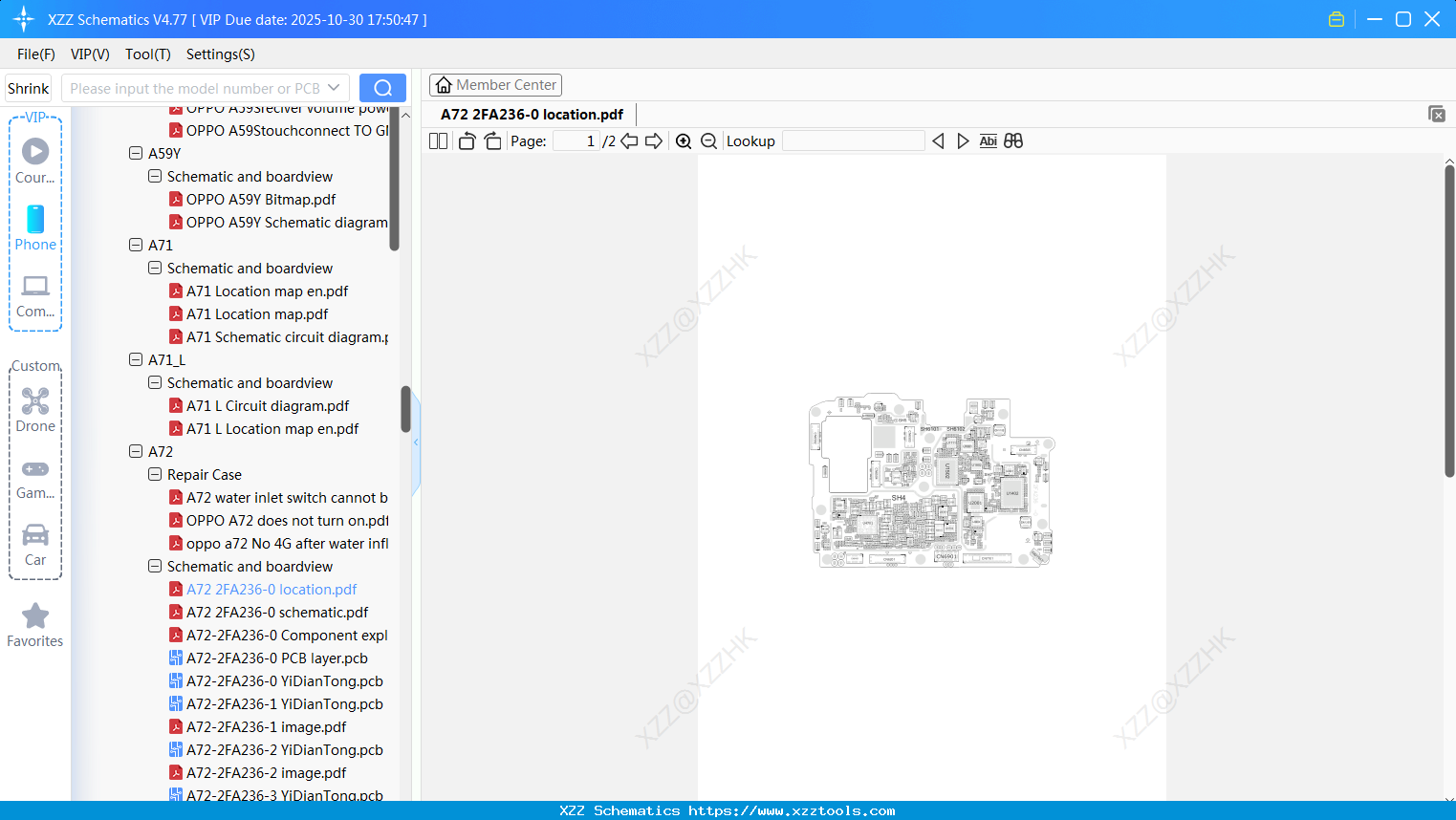 OPPO A72 2FA236-0 Location